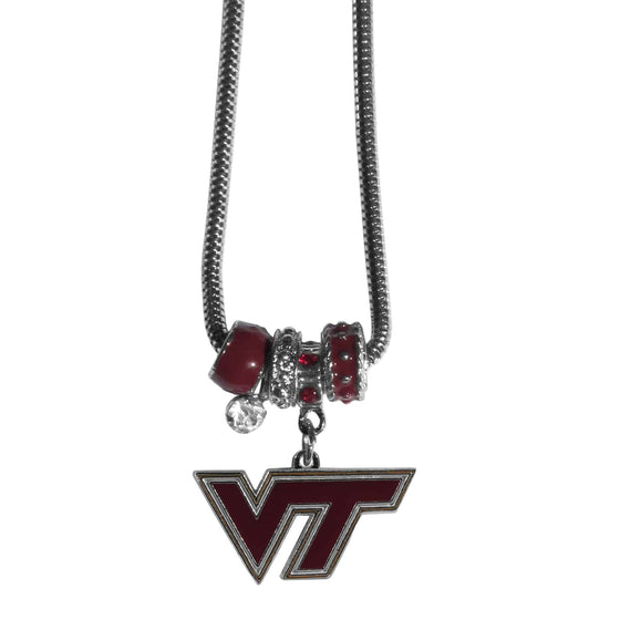 Virginia Tech Hokies Euro Bead Necklace (SSKG) - 757 Sports Collectibles