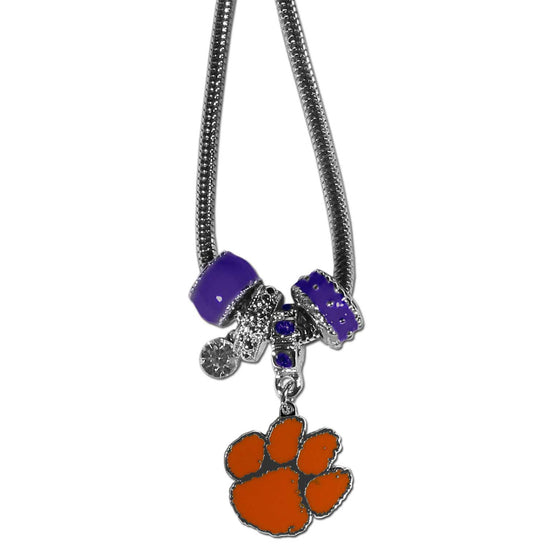Clemson Tigers Euro Bead Necklace (SSKG) - 757 Sports Collectibles