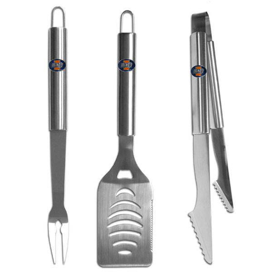 Illinois Fighting Illini 3 pc Stainless Steel BBQ Set (SSKG) - 757 Sports Collectibles