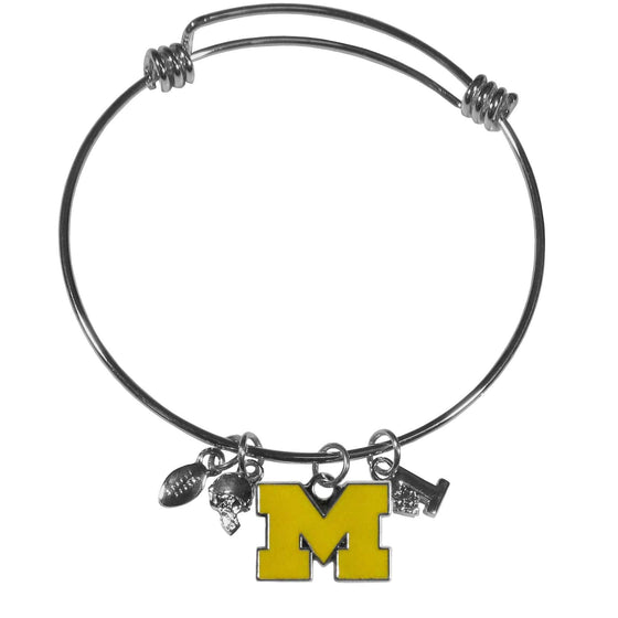 Michigan Wolverines Charm Bangle Bracelet (SSKG) - 757 Sports Collectibles