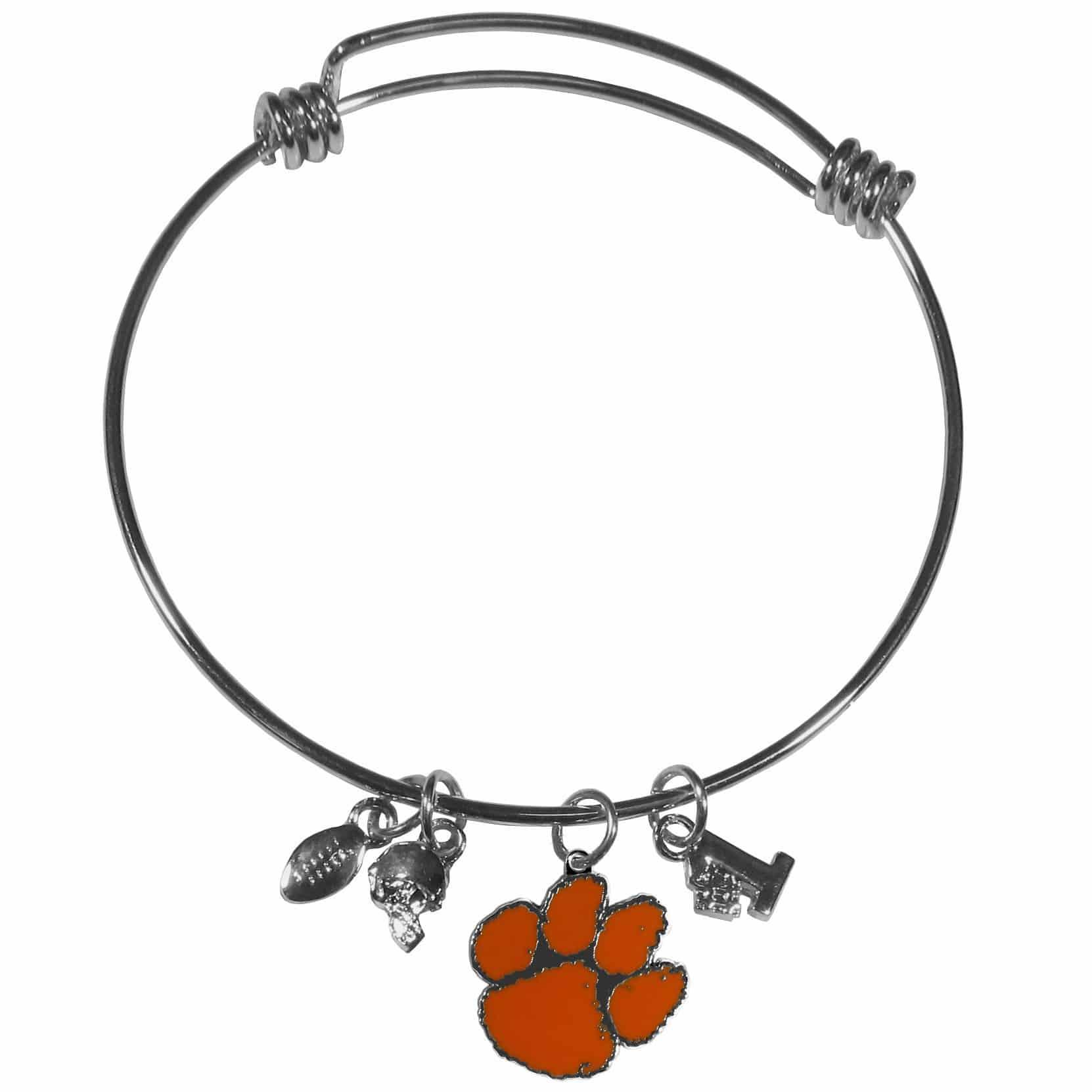 Clemson Tigers Charm Bangle Bracelet (SSKG) - 757 Sports Collectibles