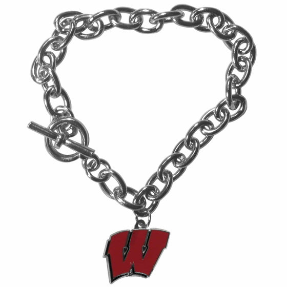Wisconsin Badgers Charm Chain Bracelet (SSKG) - 757 Sports Collectibles