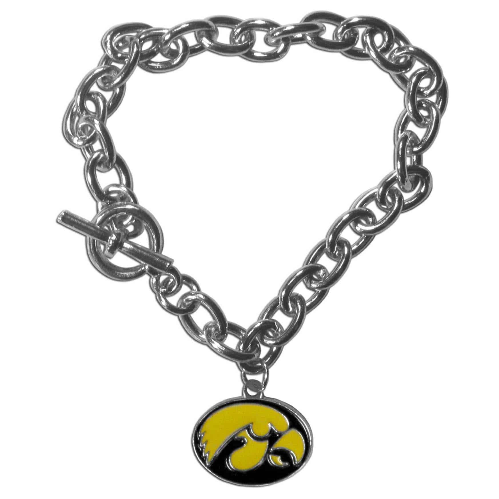 Iowa Hawkeyes Charm Chain Bracelet (SSKG) - 757 Sports Collectibles