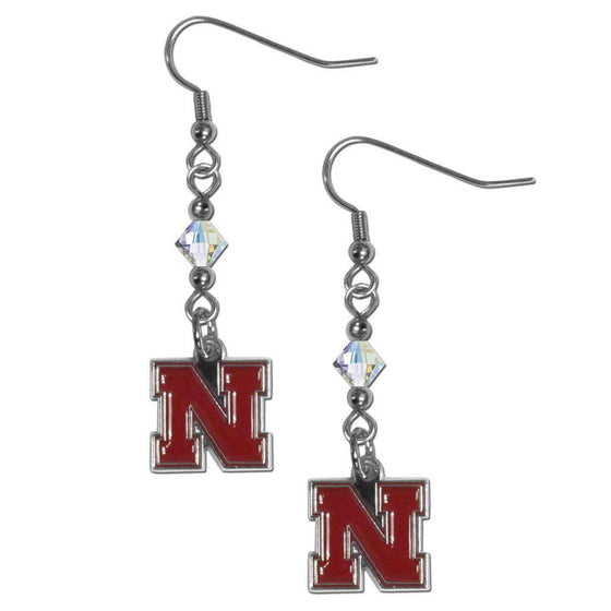 Nebraska Cornhuskers Crystal Dangle Earrings (SSKG) - 757 Sports Collectibles