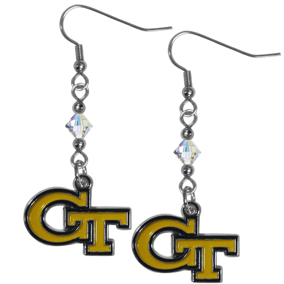 Georgia Tech Yellow Jackets Crystal Dangle Earrings (SSKG) - 757 Sports Collectibles