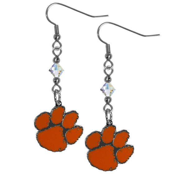 Clemson Tigers Crystal Dangle Earrings (SSKG) - 757 Sports Collectibles