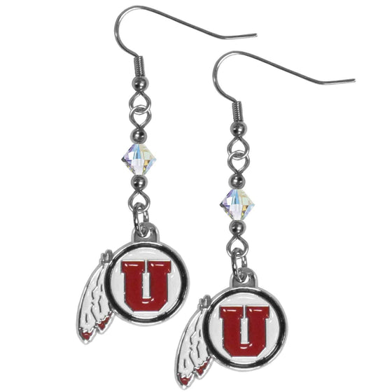 Utah Utes Crystal Dangle Earrings (SSKG) - 757 Sports Collectibles