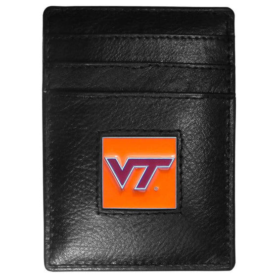 Virginia Tech Hokies Leather Money Clip/Cardholder (SSKG) - 757 Sports Collectibles