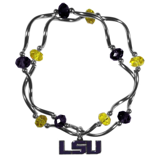 LSU Tigers Crystal Bead Bracelet (SSKG) - 757 Sports Collectibles