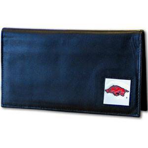 Arkansas Razorbacks Deluxe Leather Checkbook Cover (SSKG) - 757 Sports Collectibles