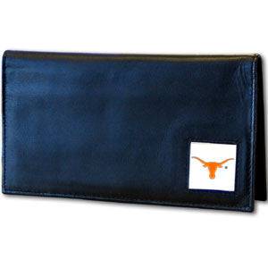 Texas Longhorns Deluxe Leather Checkbook Cover (SSKG) - 757 Sports Collectibles