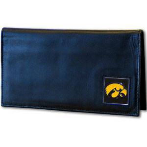 Iowa Hawkeyes Deluxe Leather Checkbook Cover (SSKG) - 757 Sports Collectibles