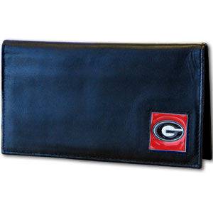 Georgia Bulldogs Deluxe Leather Checkbook Cover (SSKG) - 757 Sports Collectibles