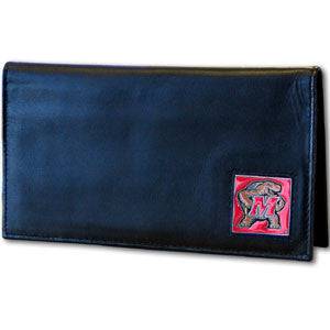 Maryland Terrapins Deluxe Leather Checkbook Cover (SSKG) - 757 Sports Collectibles