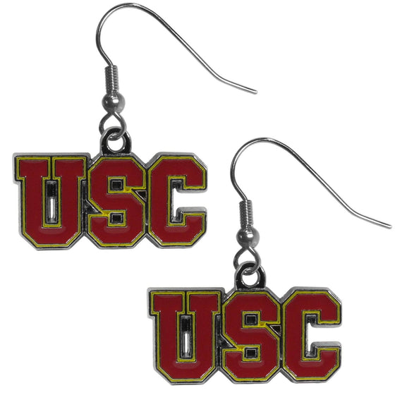 USC Trojans Chrome Dangle Earrings (SSKG) - 757 Sports Collectibles