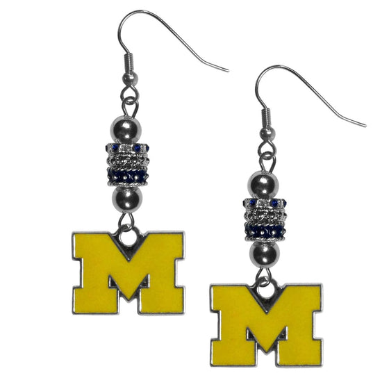 Michigan Wolverines Euro Bead Earrings (SSKG) - 757 Sports Collectibles