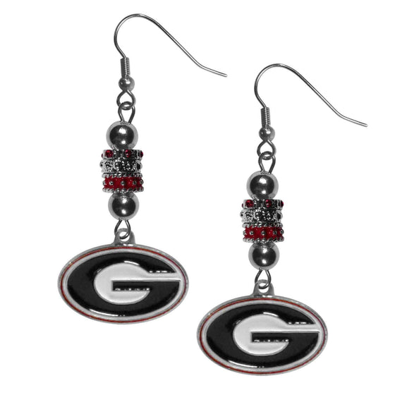 Georgia Bulldogs Euro Bead Earrings (SSKG) - 757 Sports Collectibles