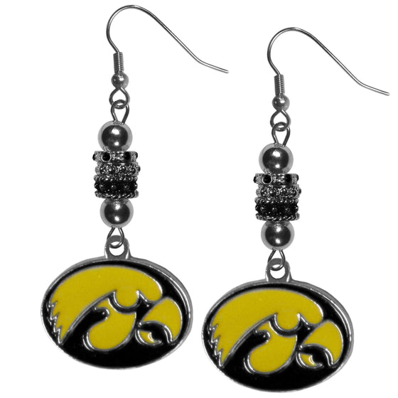 Iowa Hawkeyes Euro Bead Earrings (SSKG) - 757 Sports Collectibles