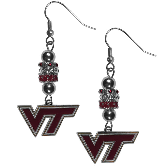 Virginia Tech Hokies Euro Bead Earrings (SSKG) - 757 Sports Collectibles
