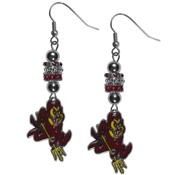 Arizona St. Sun Devils Euro Bead Earrings (SSKG) - 757 Sports Collectibles