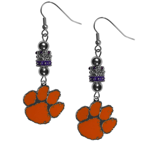 Clemson Tigers Euro Bead Earrings (SSKG) - 757 Sports Collectibles