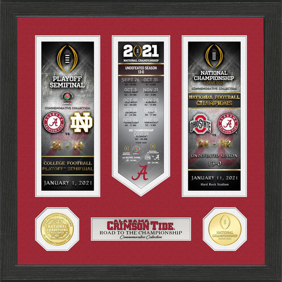 Alabama Crimson Tide 2020/21 Football National Champions Road to The Championship Photo Mint