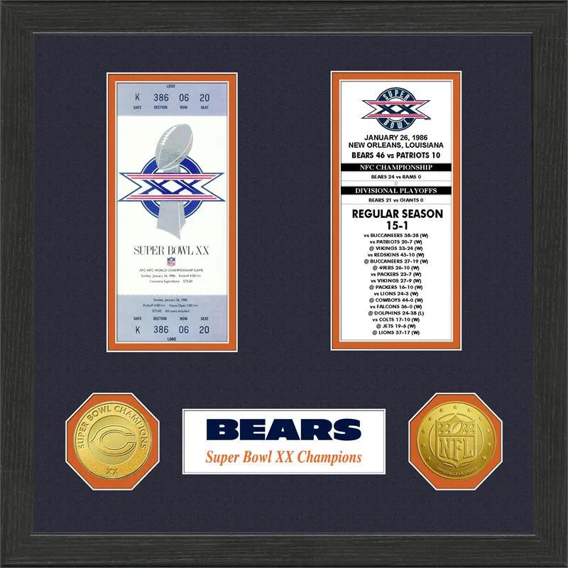 Chicago Bears  SB Championship Ticket Collection (HM)