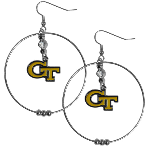 Georgia Tech Yellow Jackets 2 Inch Hoop Earrings (SSKG) - 757 Sports Collectibles