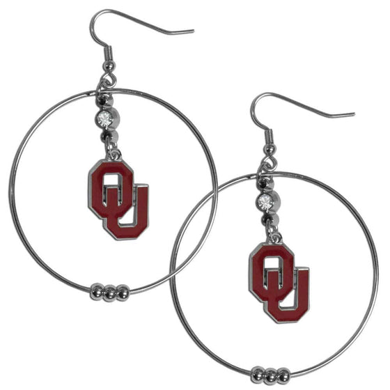 Oklahoma Sooners 2 Inch Hoop Earrings (SSKG) - 757 Sports Collectibles