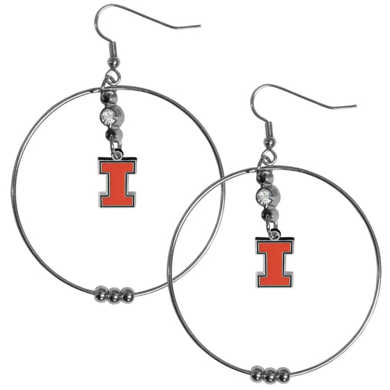 Illinois Fighting Illini 2 Inch Hoop Earrings (SSKG) - 757 Sports Collectibles