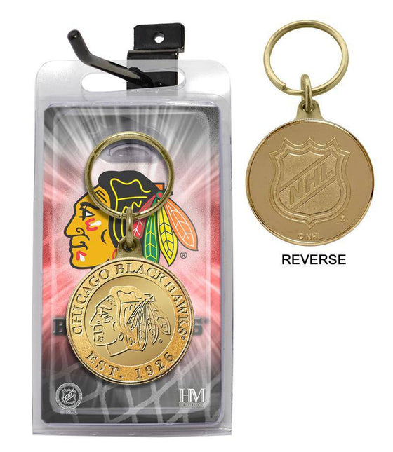 Chicago Blackhawks Bronze Coin Keychain (HM) - 757 Sports Collectibles