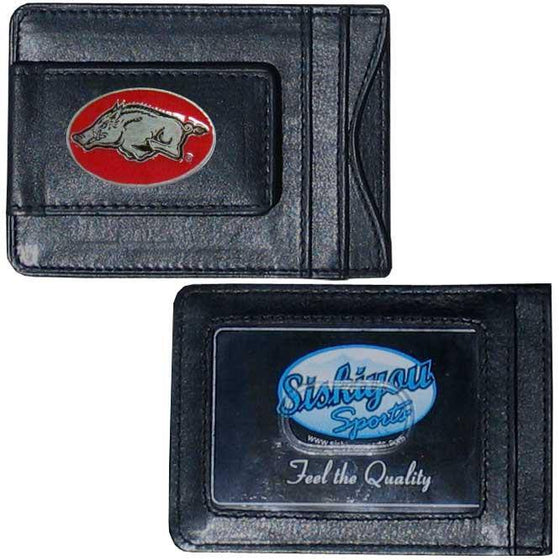 Arkansas Razorbacks Leather Cash & Cardholder (SSKG) - 757 Sports Collectibles