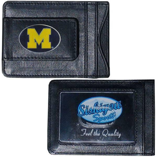 Michigan Wolverines Leather Cash & Cardholder (SSKG) - 757 Sports Collectibles