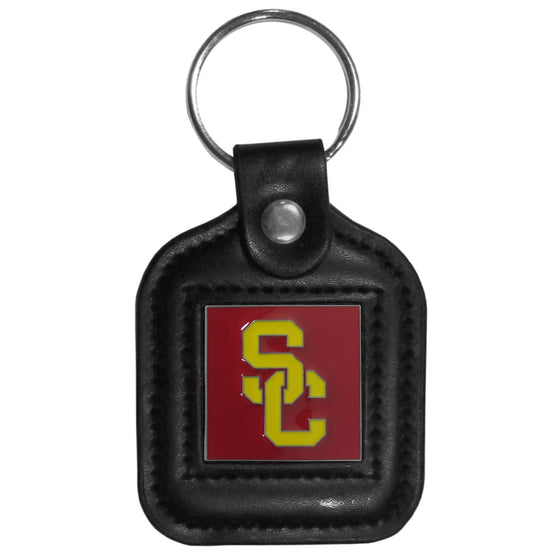 USC Trojans Square Leatherette Key Chain (SSKG) - 757 Sports Collectibles