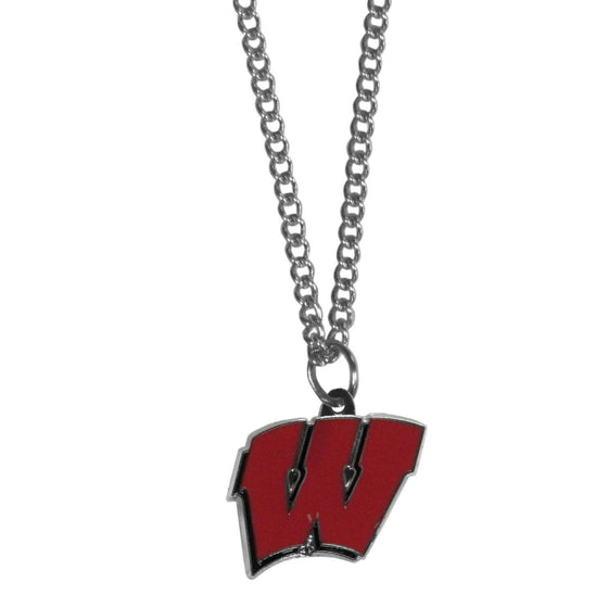 Wisconsin Badgers Chain Necklace with Small Charm (SSKG) - 757 Sports Collectibles