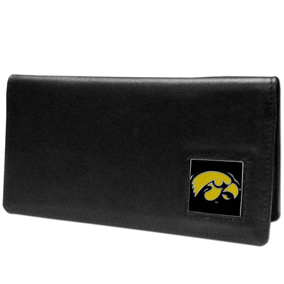 Iowa Hawkeyes Leather Checkbook Cover (SSKG) - 757 Sports Collectibles