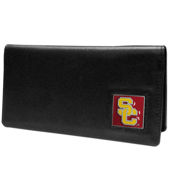 USC Trojans Leather Checkbook Cover (SSKG) - 757 Sports Collectibles