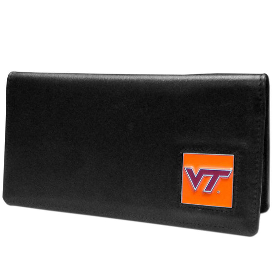 Virginia Tech Hokies Leather Checkbook Cover (SSKG) - 757 Sports Collectibles