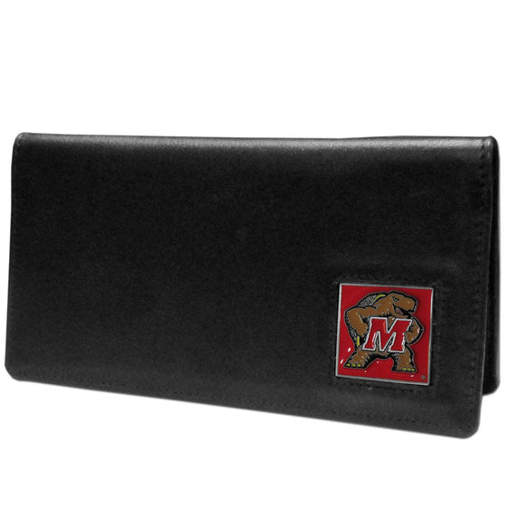 Maryland Terrapins Leather Checkbook Cover (SSKG) - 757 Sports Collectibles