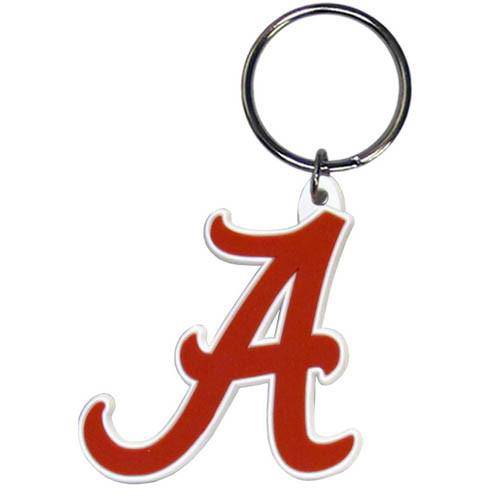 NCAA Alabama Crimson Tide Flex Rubber Logo Key Chain Ring - 757 Sports Collectibles
