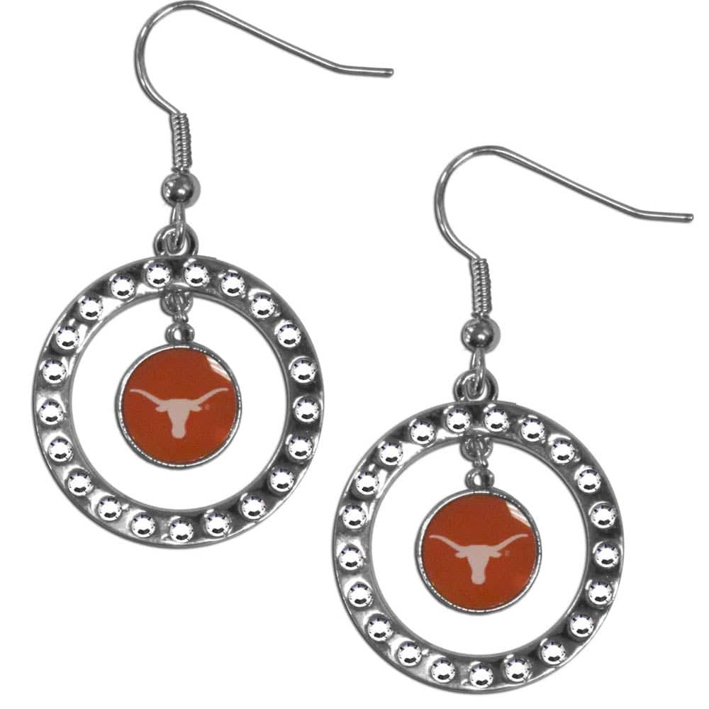 Texas Longhorns Rhinestone Hoop Earrings (SSKG) - 757 Sports Collectibles