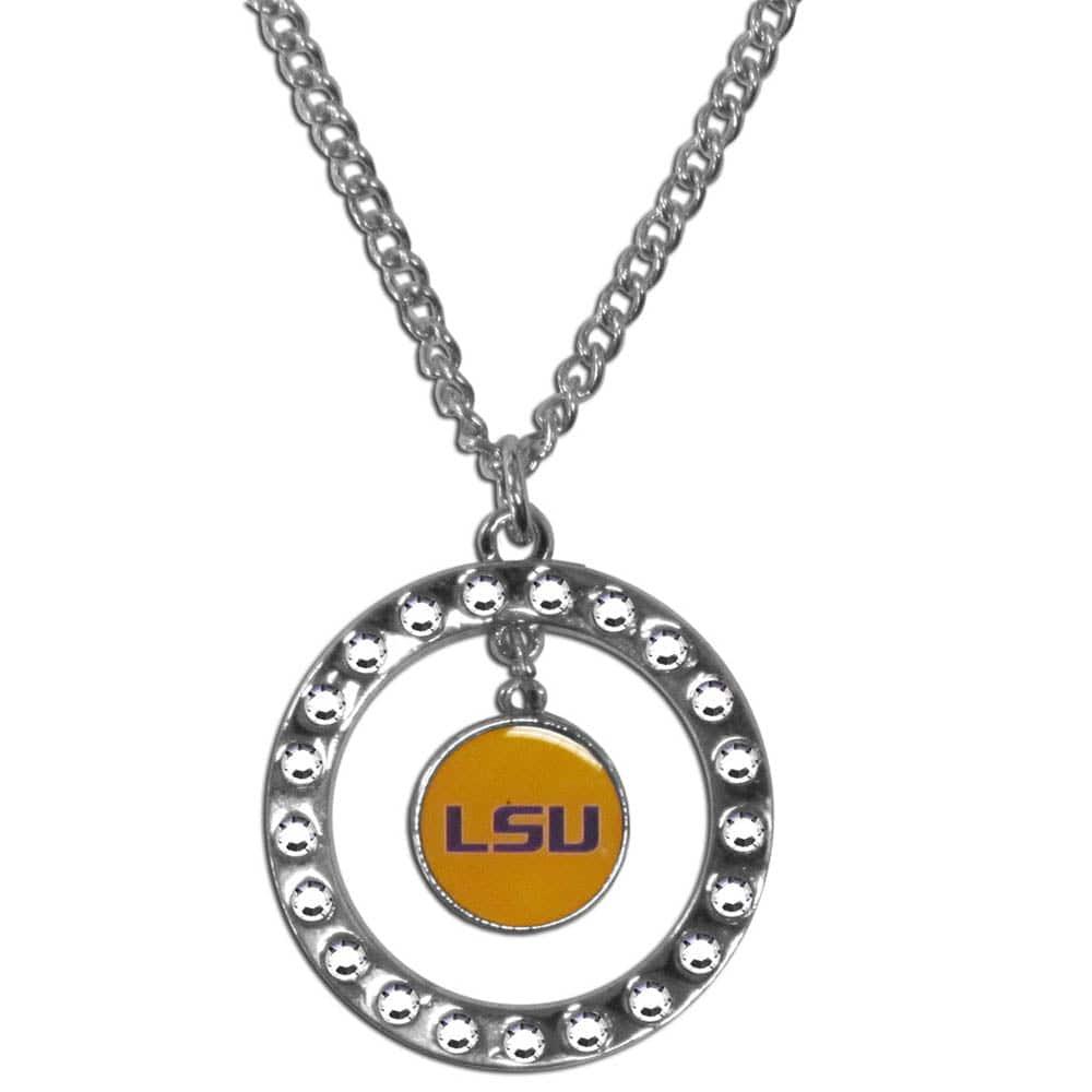 LSU Tigers Rhinestone Hoop Necklace (SSKG) - 757 Sports Collectibles