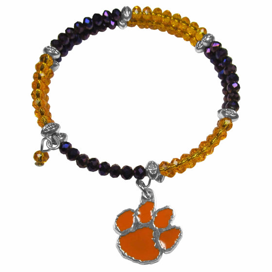 Clemson Tigers Crystal Memory Wire Bracelet (SSKG) - 757 Sports Collectibles