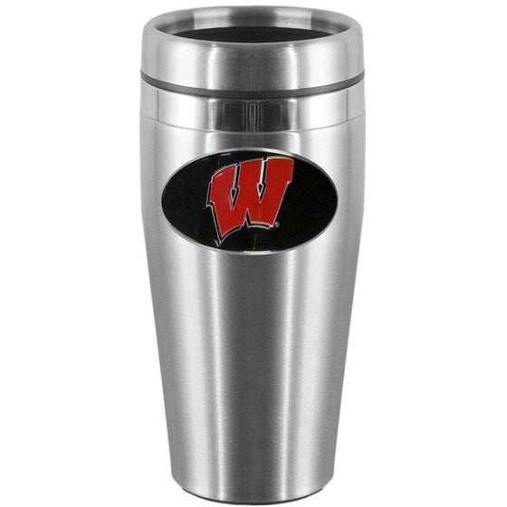 Wisconsin Badgers Steel Travel Mug (SSKG) - 757 Sports Collectibles