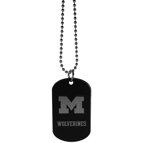 Michigan Wolverines Chrome Tag Necklace (SSKG) - 757 Sports Collectibles