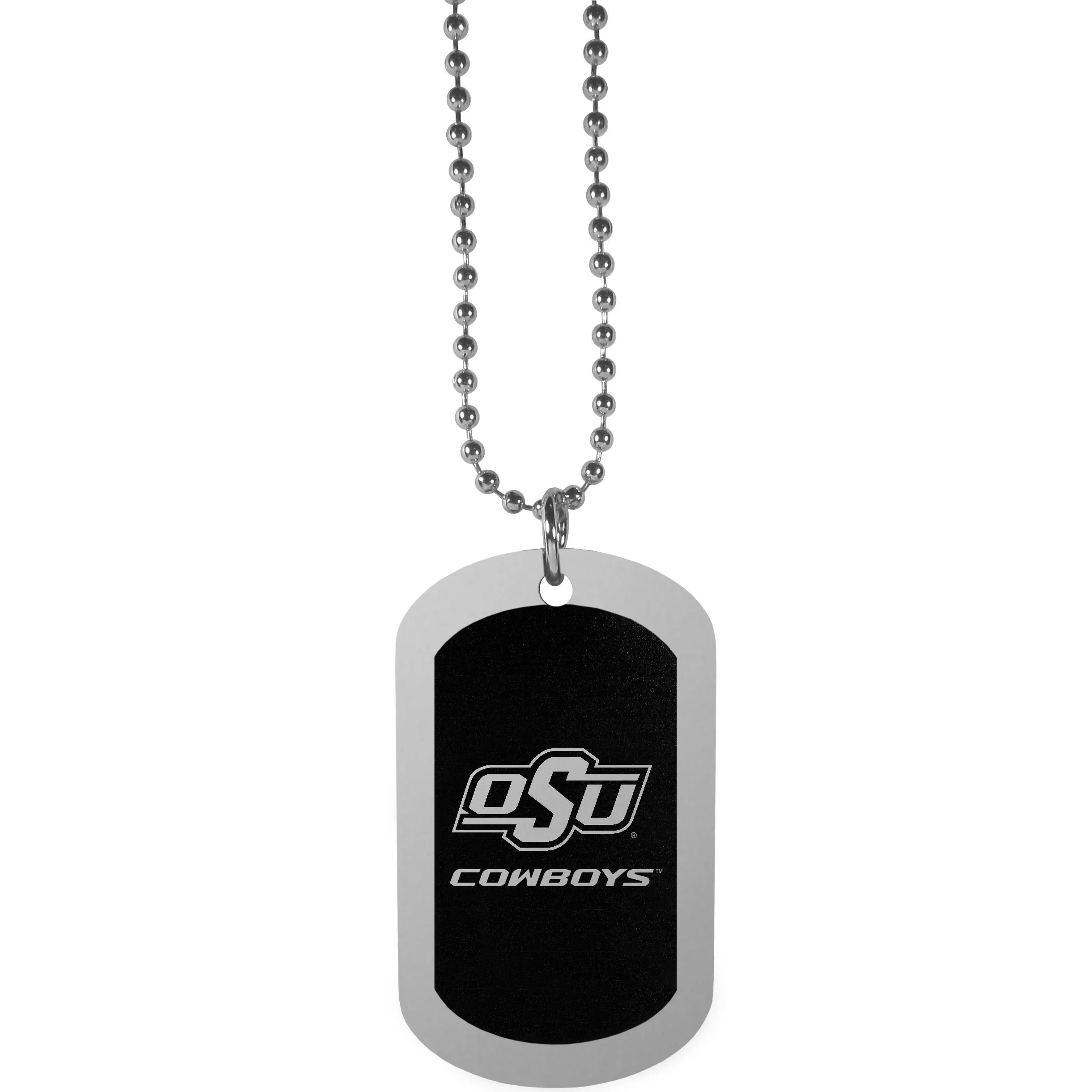 Oklahoma St. Cowboys Chrome Tag Necklace (SSKG) - 757 Sports Collectibles
