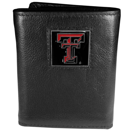Texas Tech Raiders Deluxe Leather Tri-fold Wallet Packaged in Gift Box (SSKG) - 757 Sports Collectibles