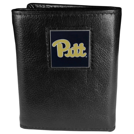 PITT Panthers Deluxe Leather Tri-fold Wallet (SSKG) - 757 Sports Collectibles
