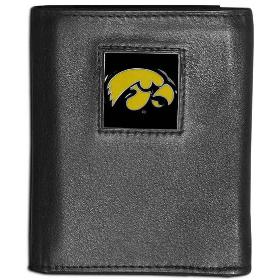 Iowa Hawkeyes Leather Tri-fold Wallet (SSKG) - 757 Sports Collectibles