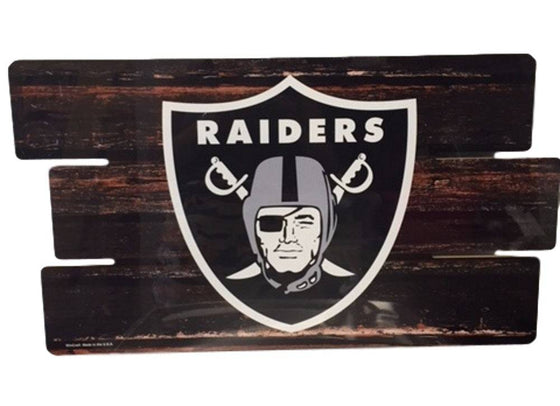 Oakland Raiders Wooden Fence Wood Sign 25"x14" - 757 Sports Collectibles